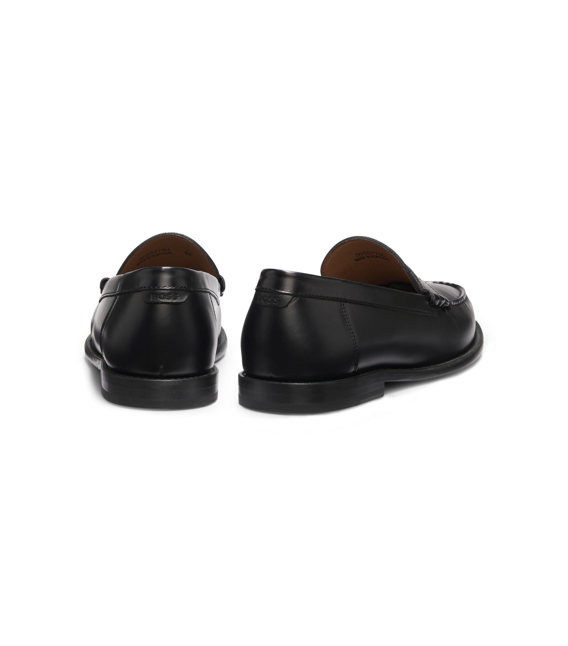 Leather loafers with penny trim