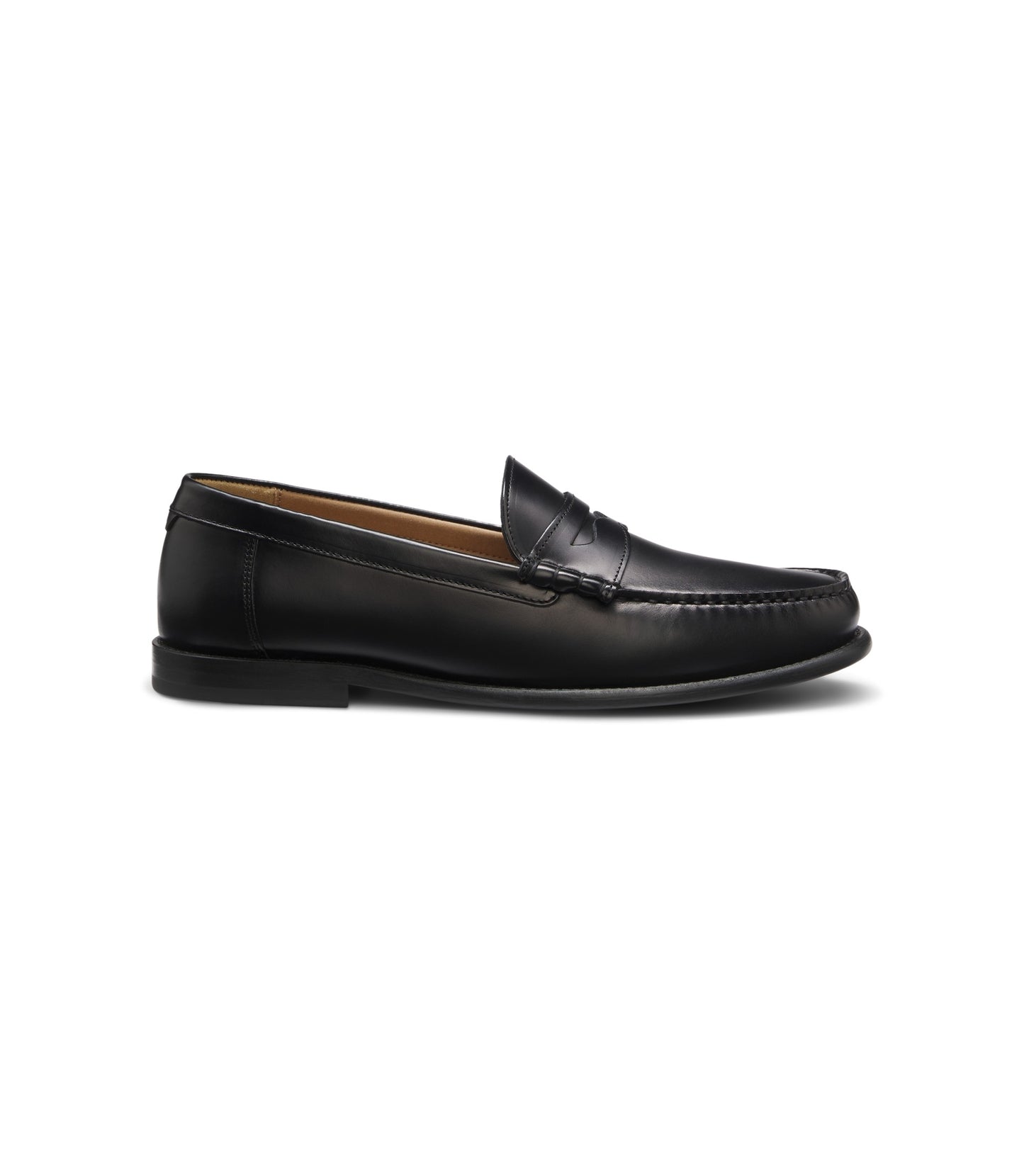 Leather loafers with penny trim