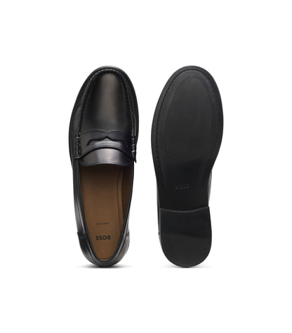 Leather loafers with penny trim