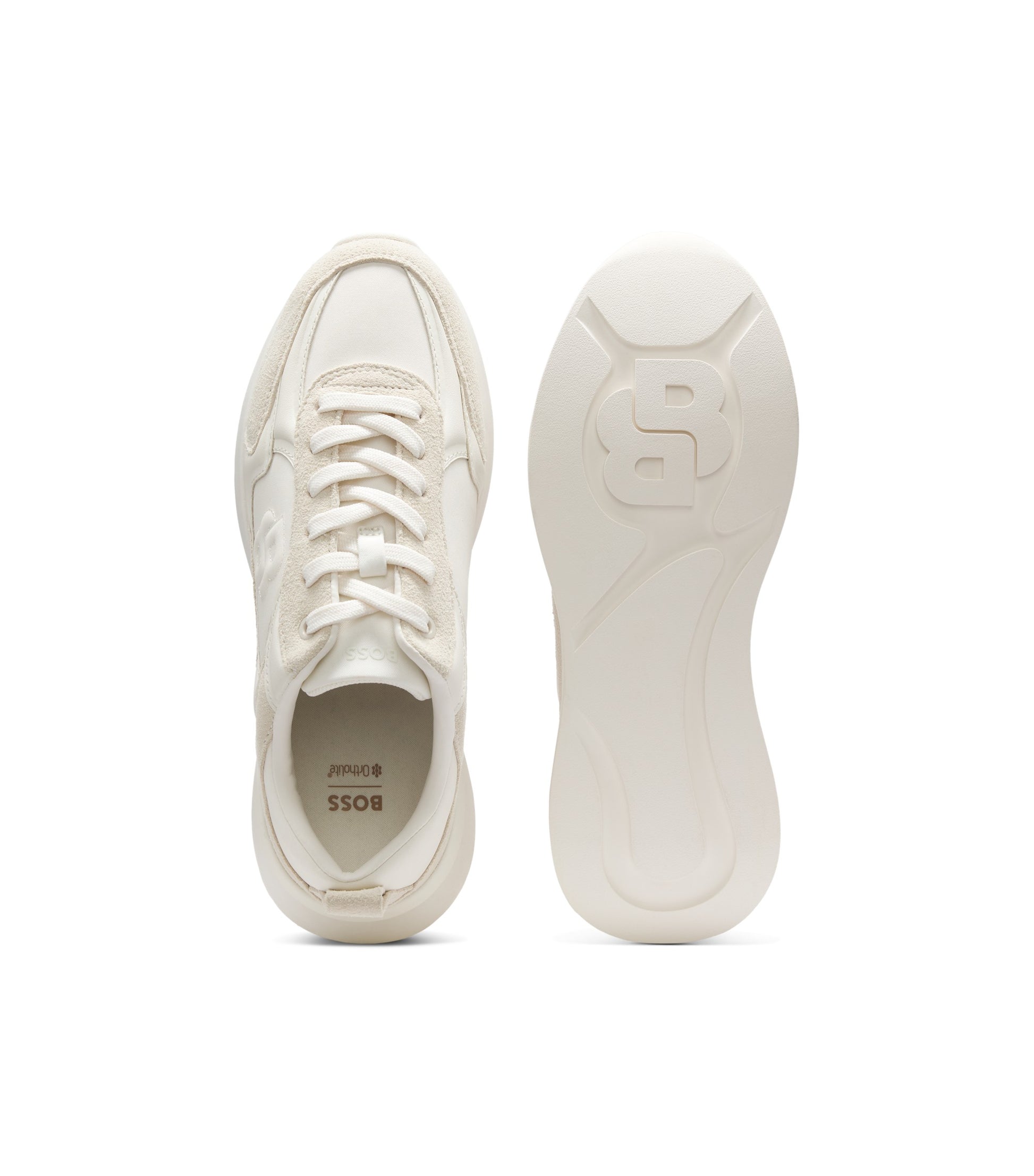 Mixed-material trainers with Double B monogram