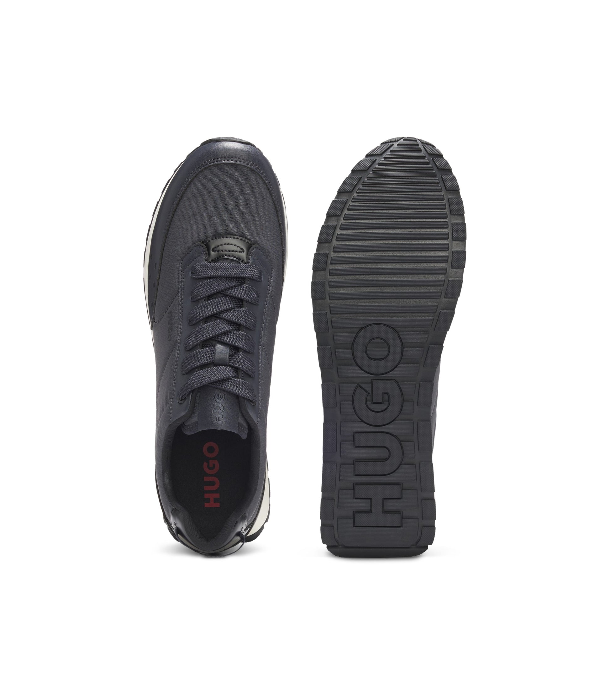 Running-inspired trainers with zigzag detailing