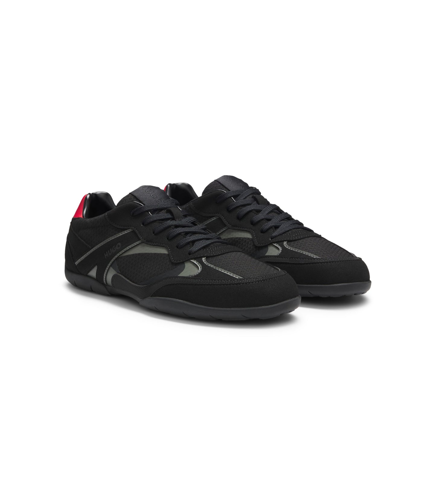 Trainers in mesh and faux suede