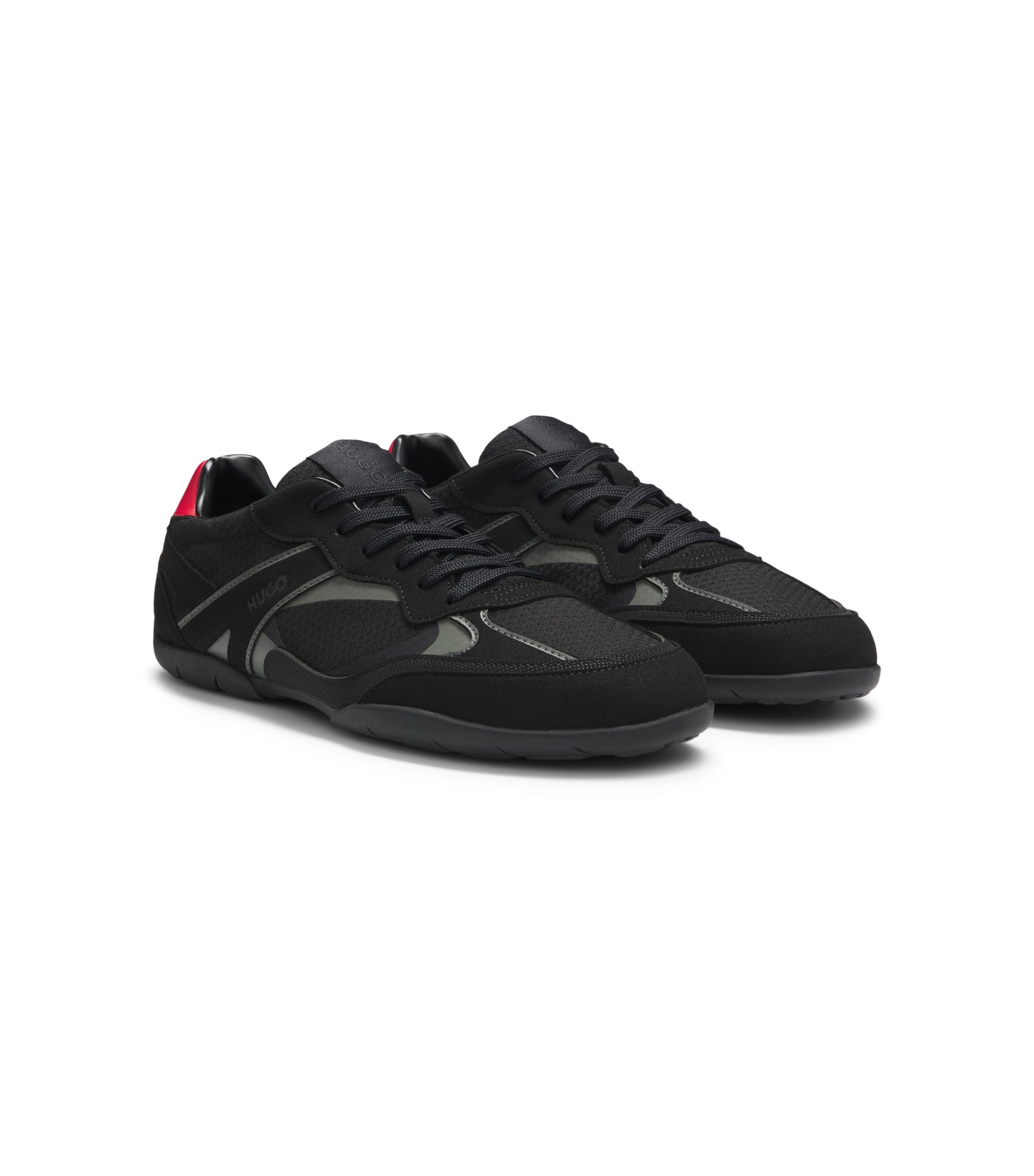 Trainers in mesh and faux suede