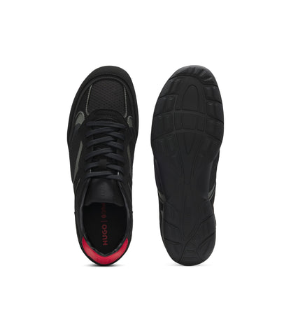Trainers in mesh and faux suede