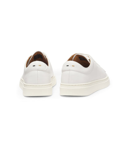 Low-top trainers in leather with embossed logo