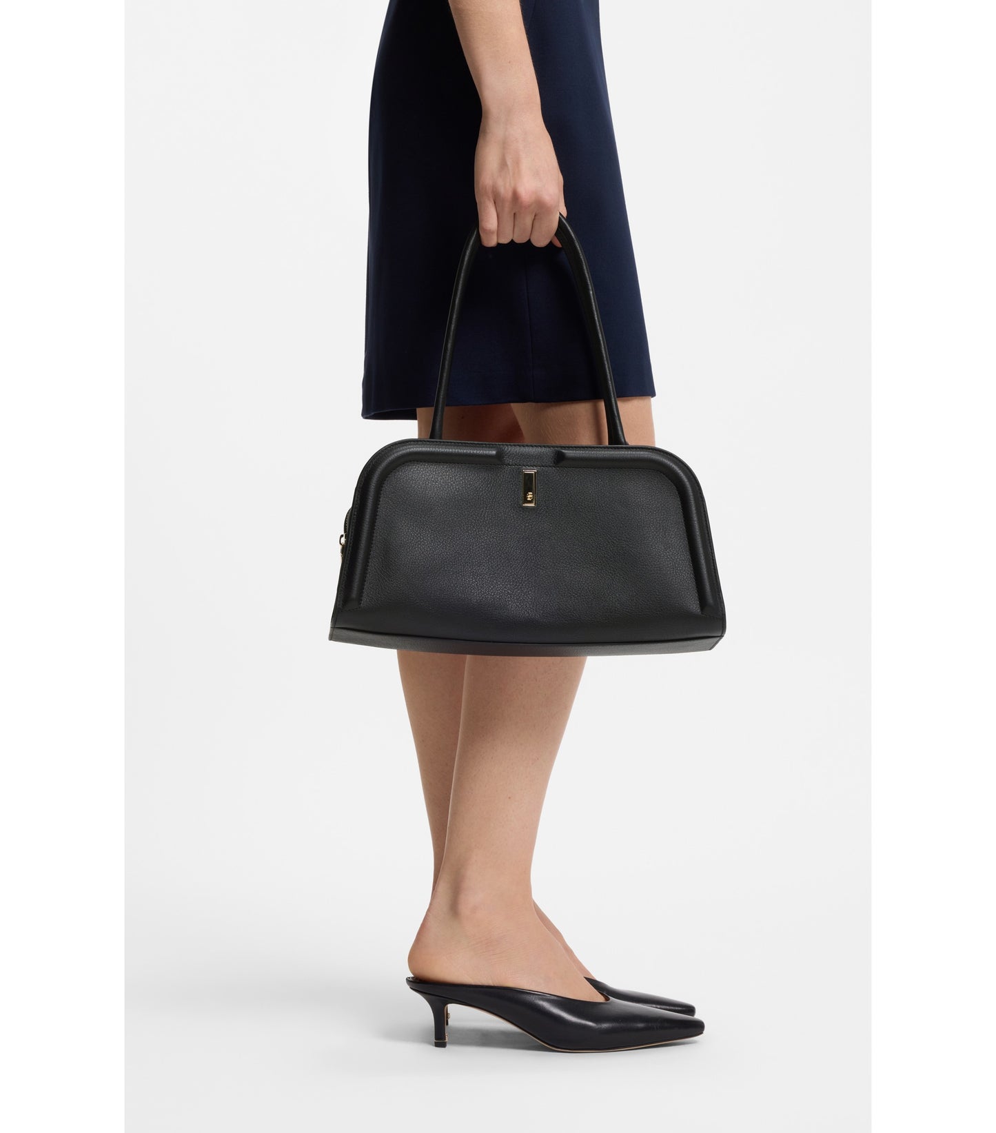 Ariell bowling bag in leather with Double B monogram