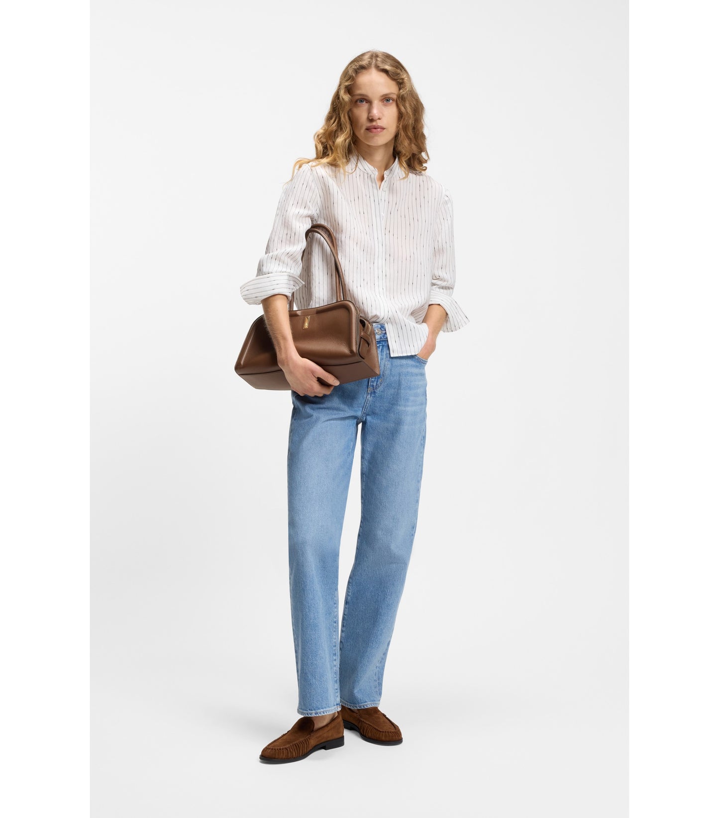 Ariell bowling bag in leather with Double B monogram