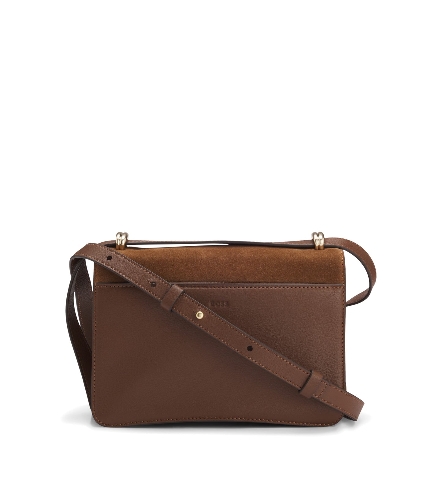 Suede crossbody bag with Double B monogram