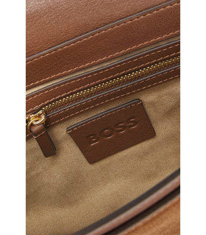 Suede crossbody bag with Double B monogram