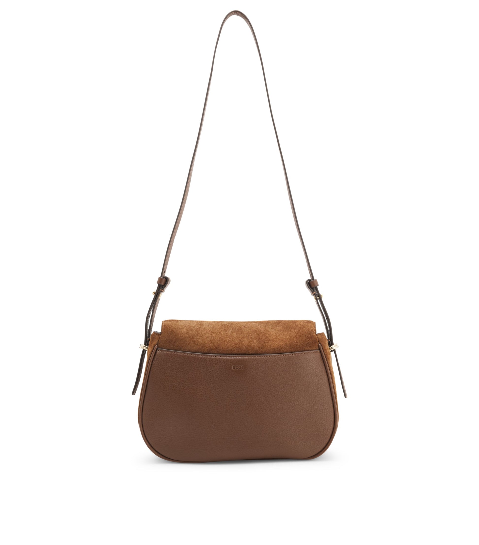 Suede saddle bag with Double B monogram