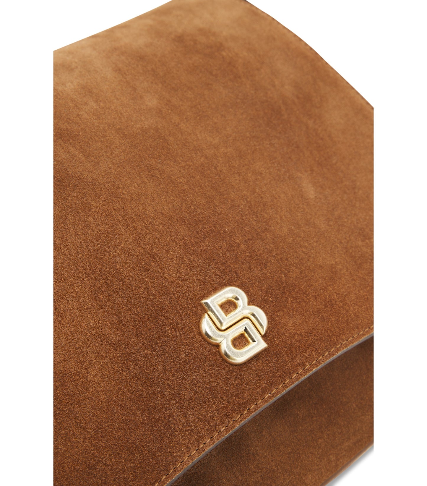 Suede saddle bag with Double B monogram