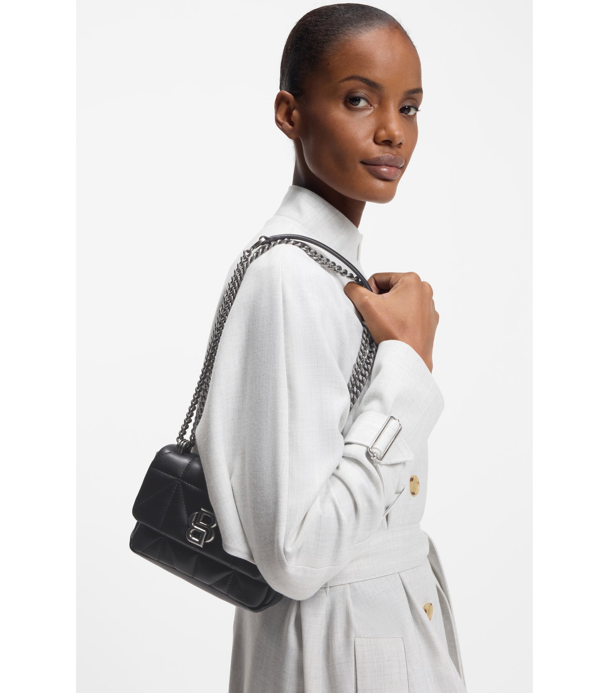 Small quilted shoulder bag with Double B monogram