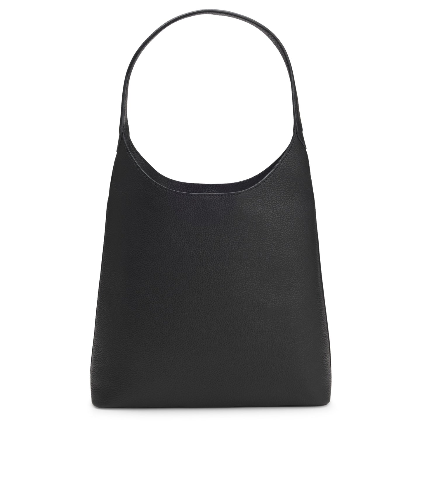 Hobo bag in leather with metallic logo lettering