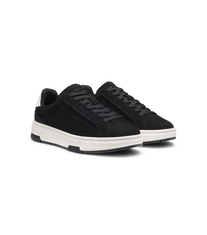 Low-top trainers in faux suede