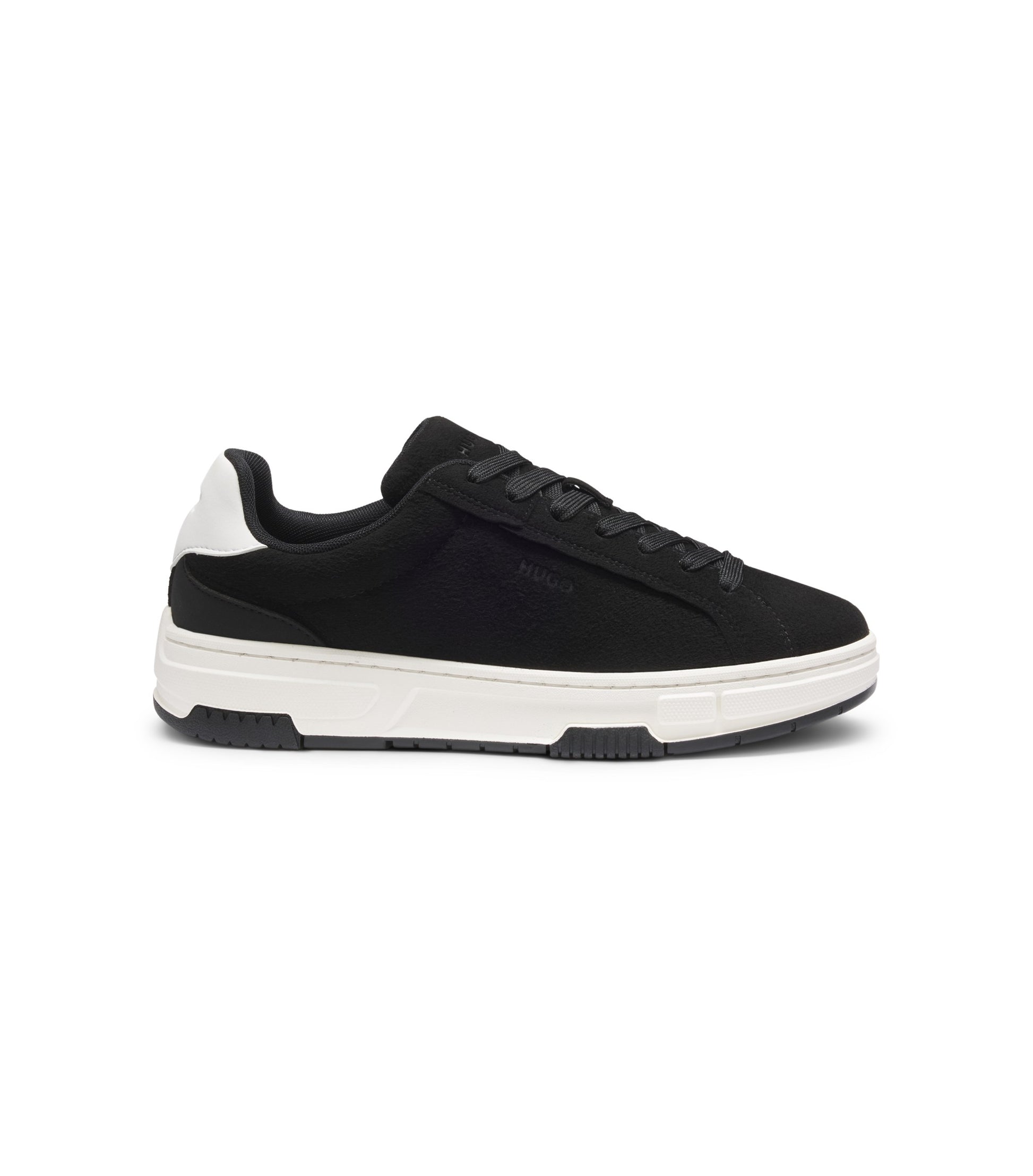 Low-top trainers in faux suede
