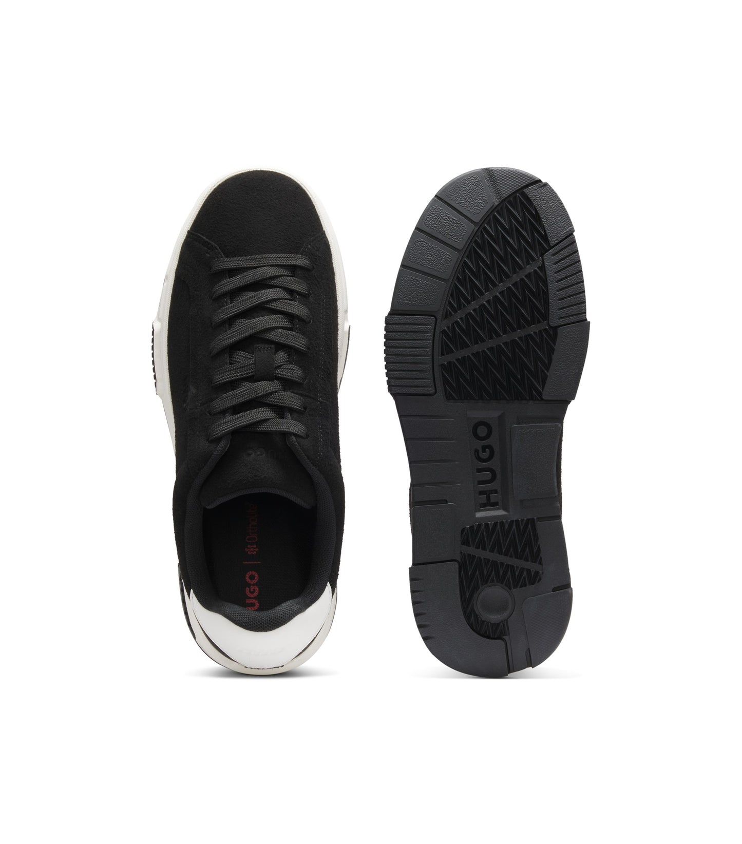 Low-top trainers in faux suede