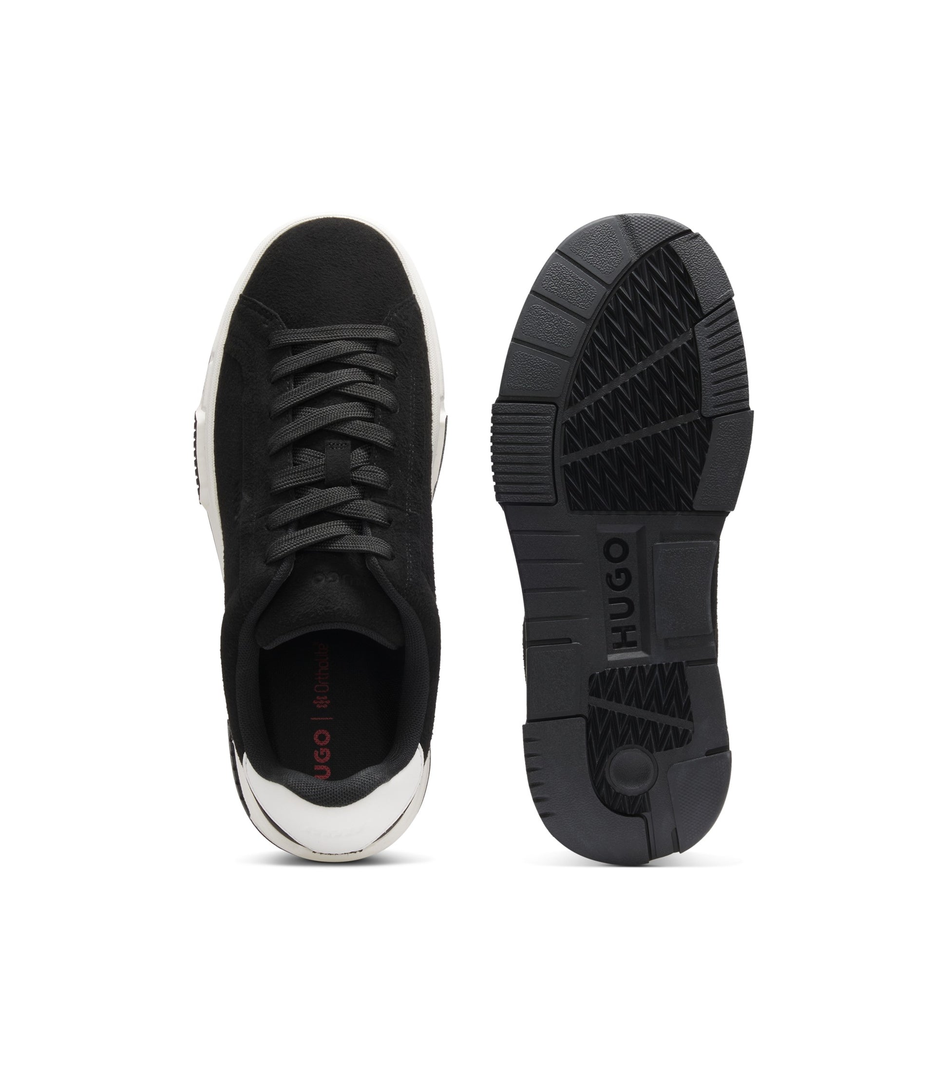 Low-top trainers in faux suede