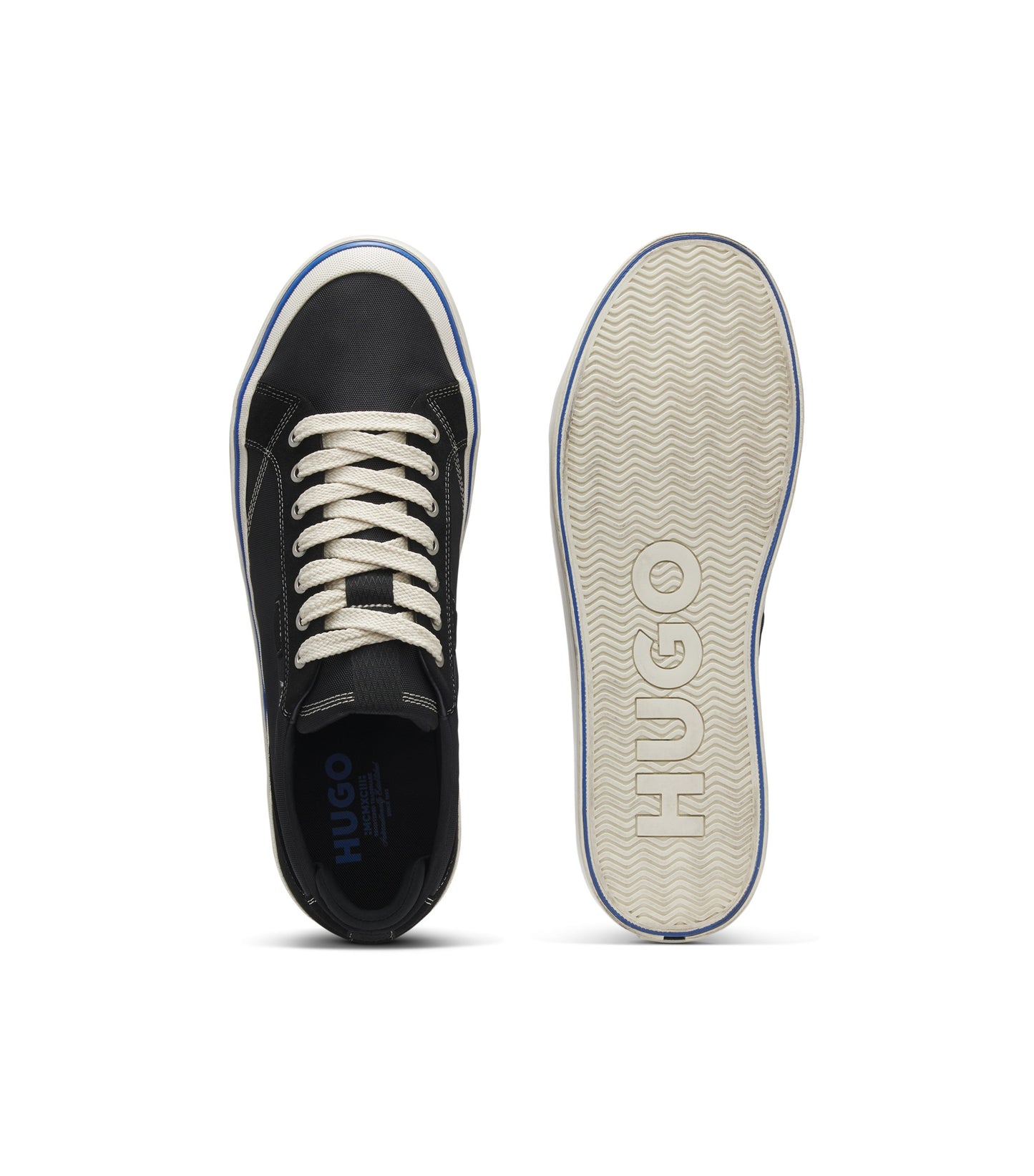 Low-top trainers with blue-line outsole