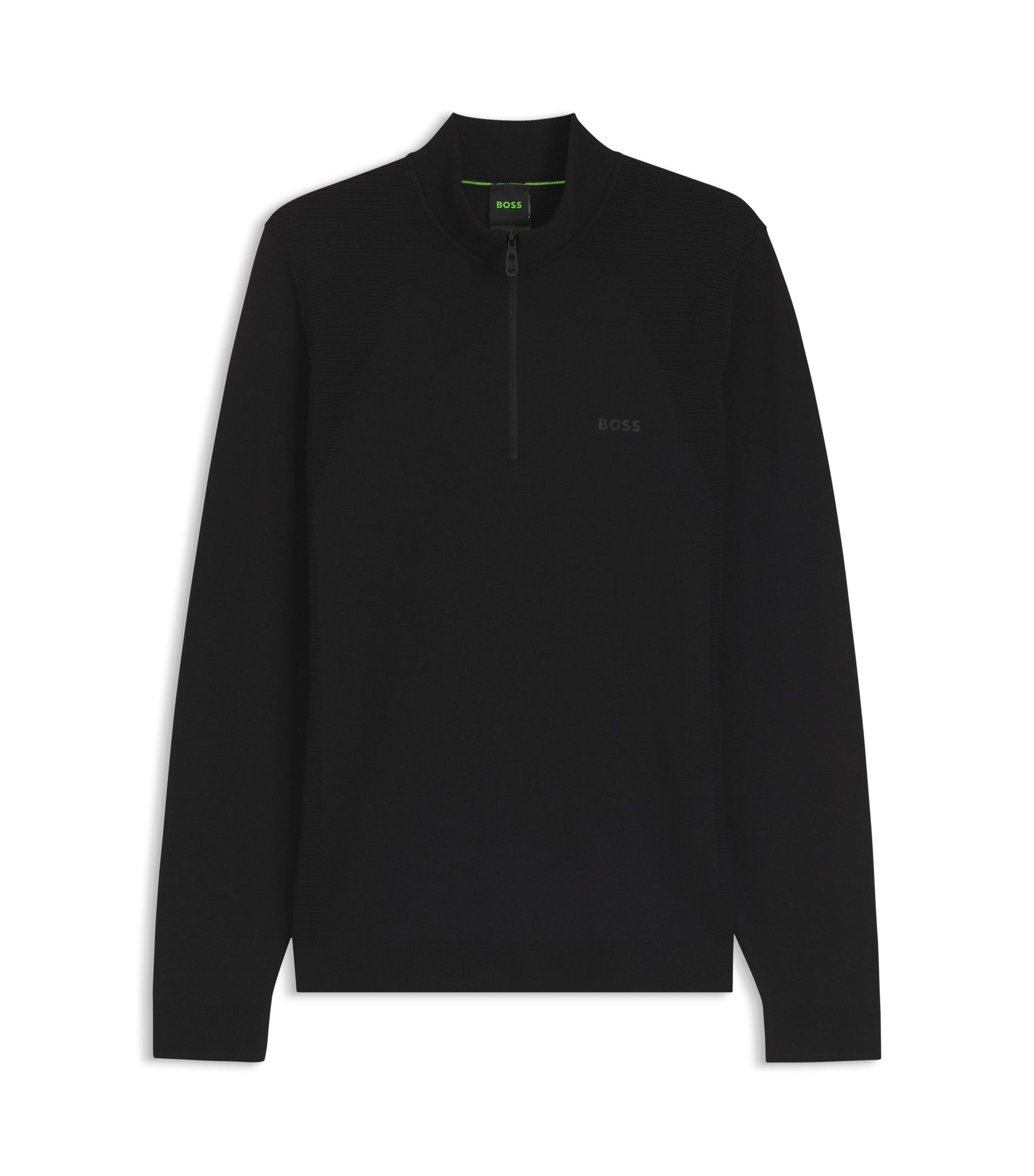 Zip-neck sweater in a cotton blend