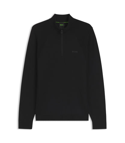 Zip-neck sweater in a cotton blend