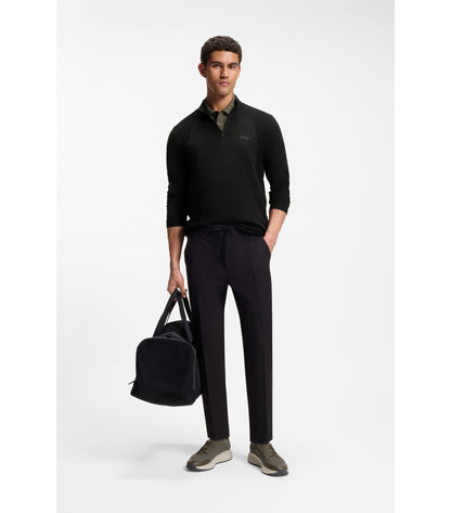 Zip-neck sweater in a cotton blend