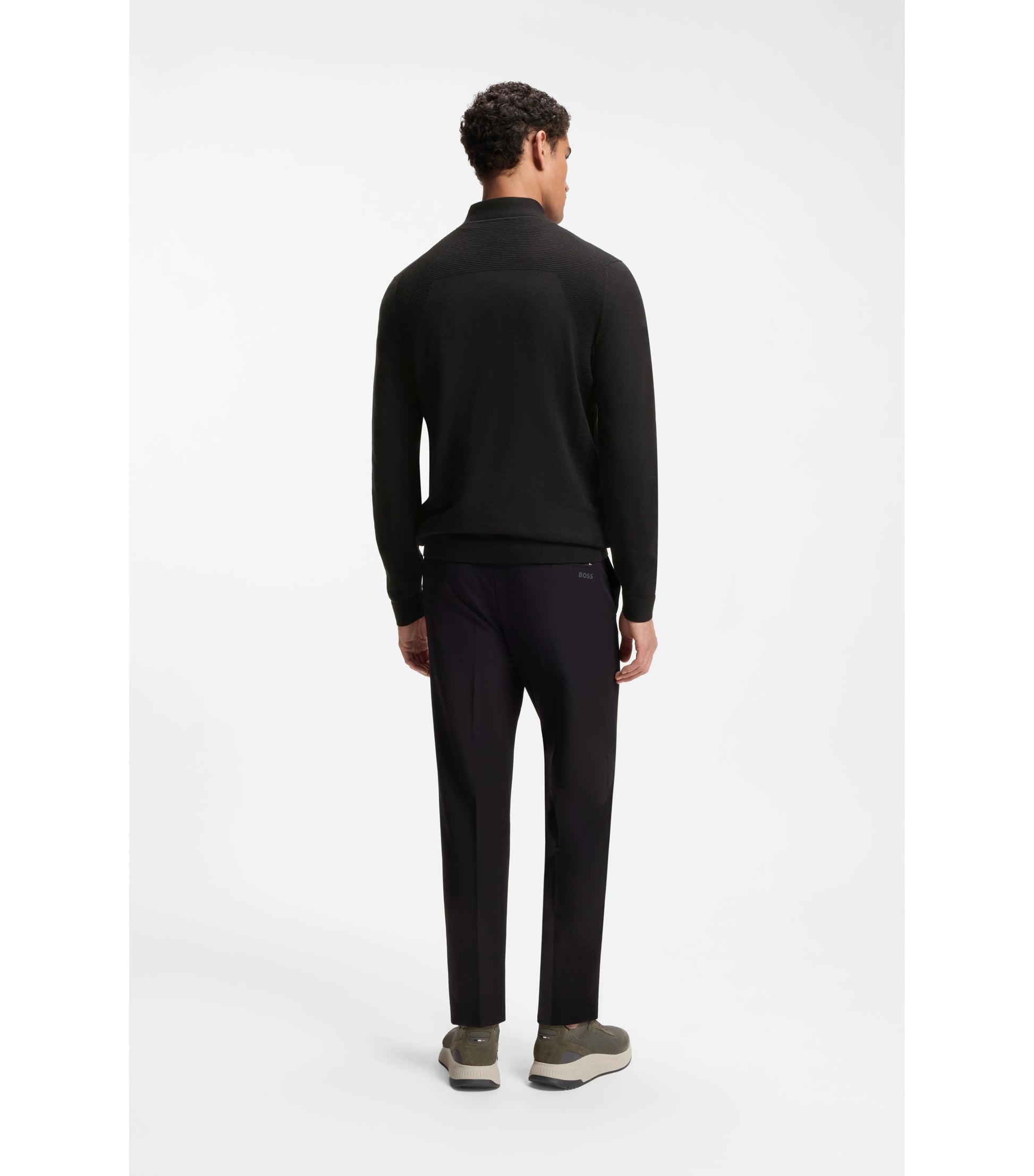 Zip-neck sweater in a cotton blend