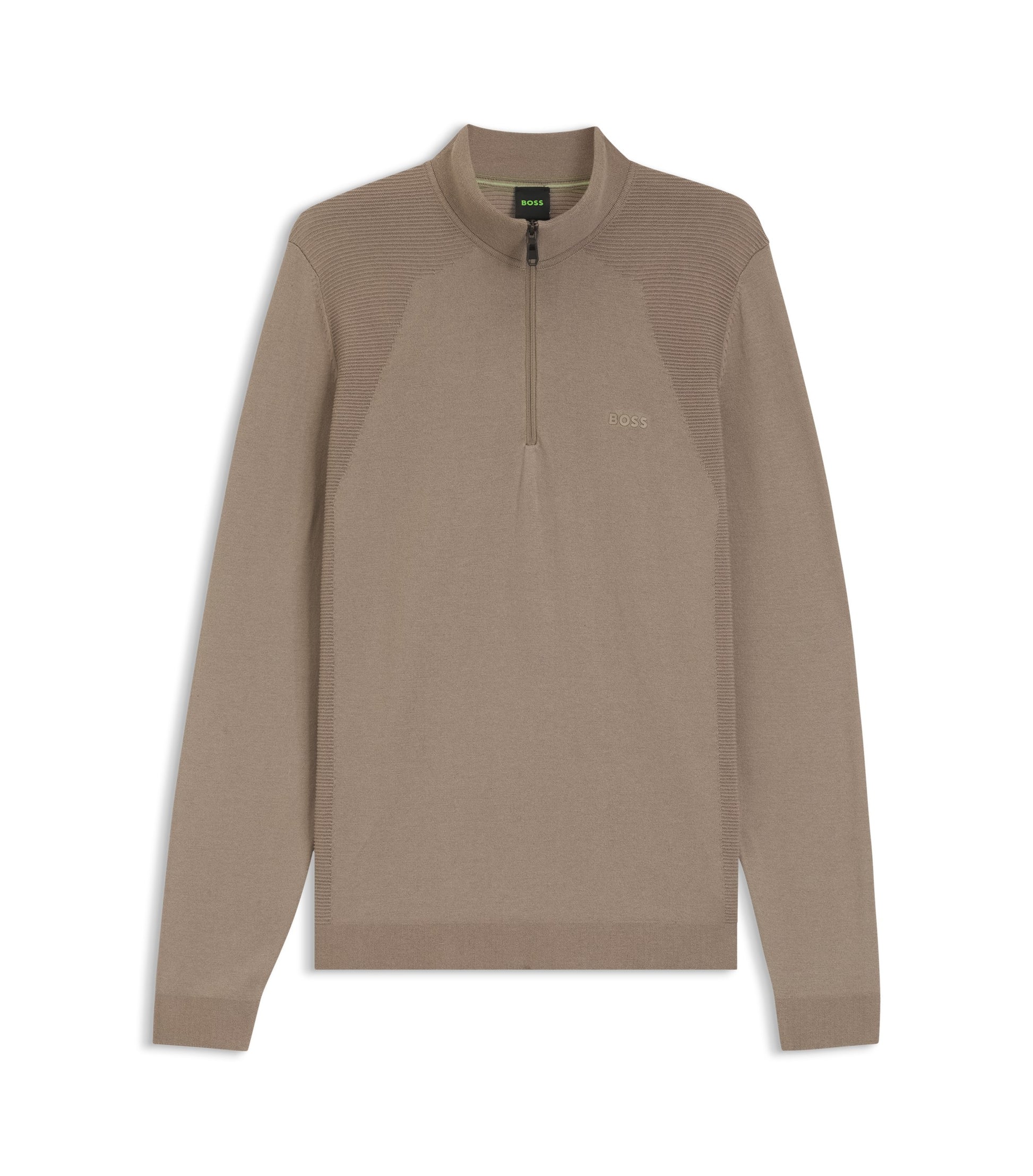 Zip-neck sweater in a cotton blend