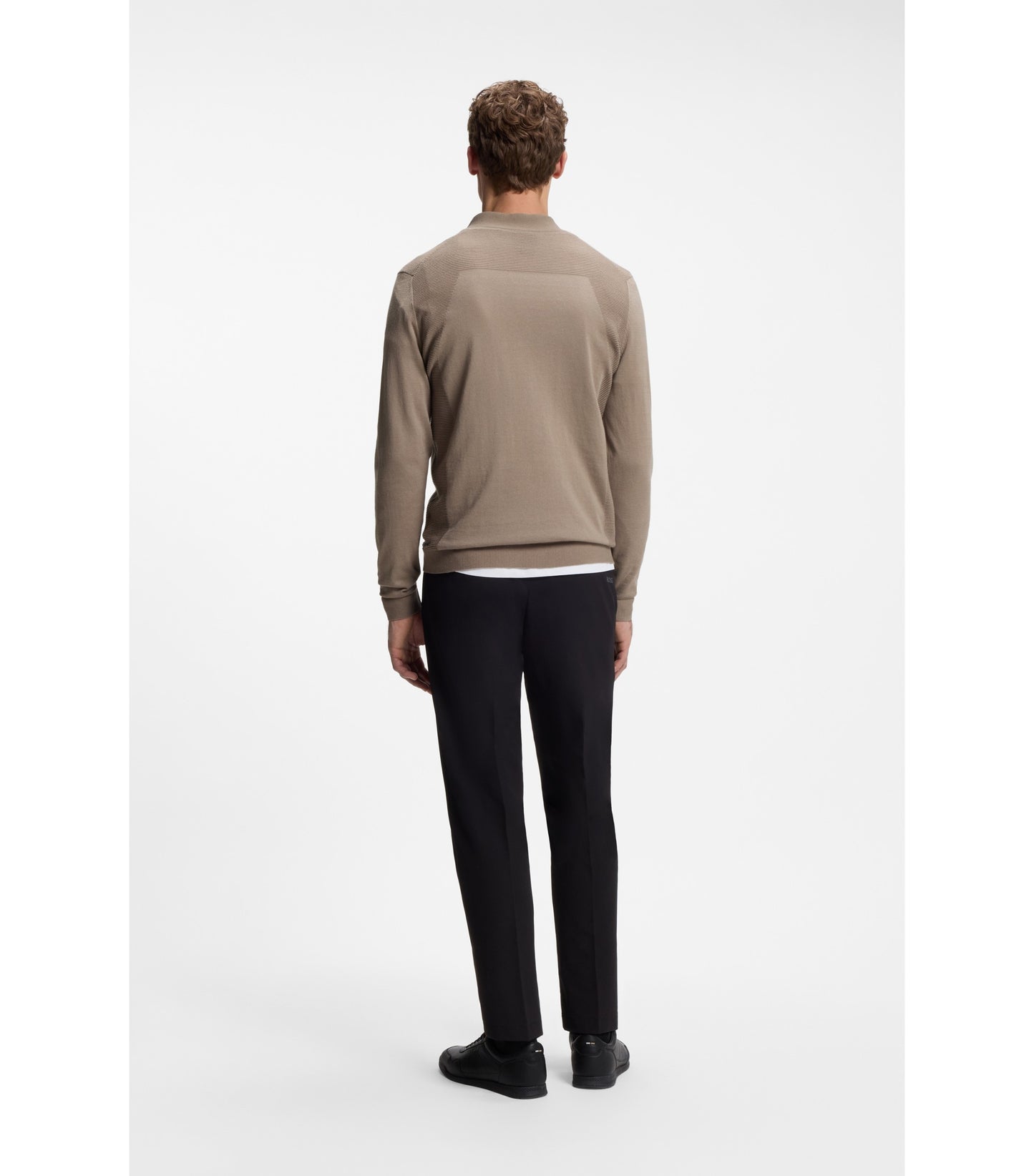 Zip-neck sweater in a cotton blend
