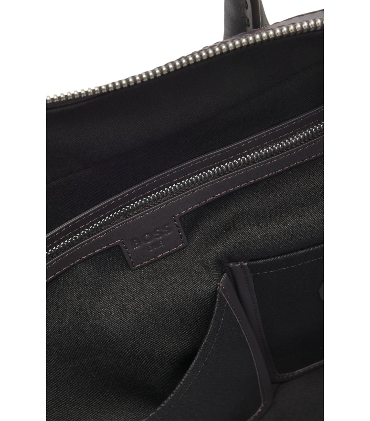 Woven-leather holdall with silver-tone logo