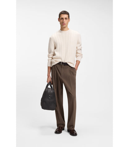 Woven-leather holdall with silver-tone logo