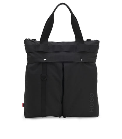 Ripstop tote bag with logo lettering