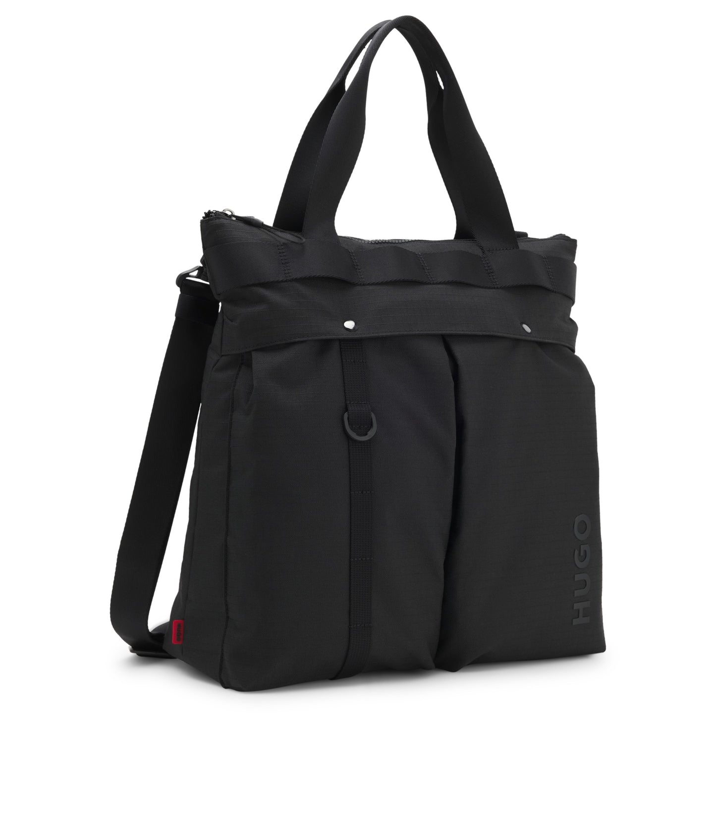 Ripstop tote bag with logo lettering