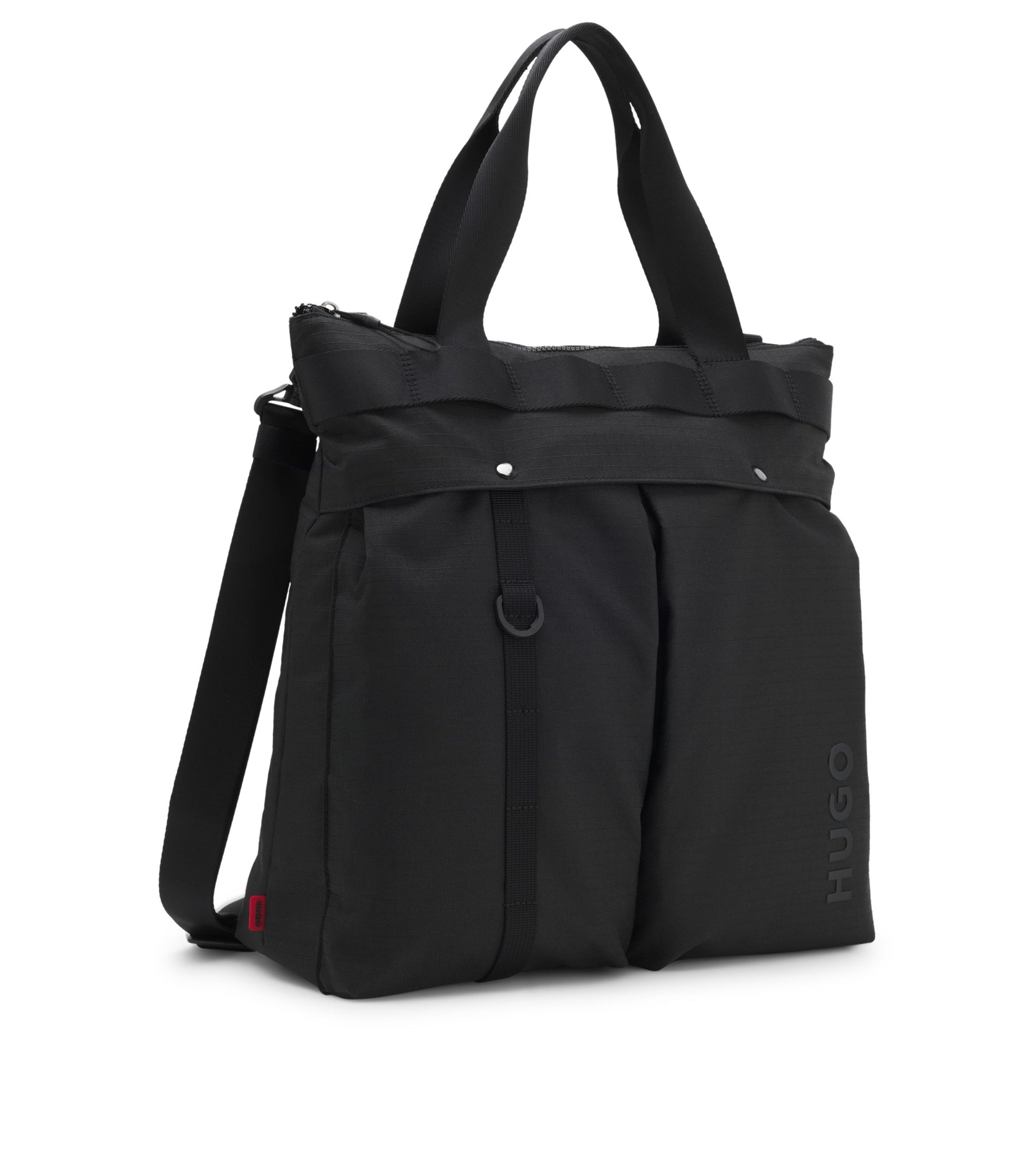 Ripstop tote bag with logo lettering