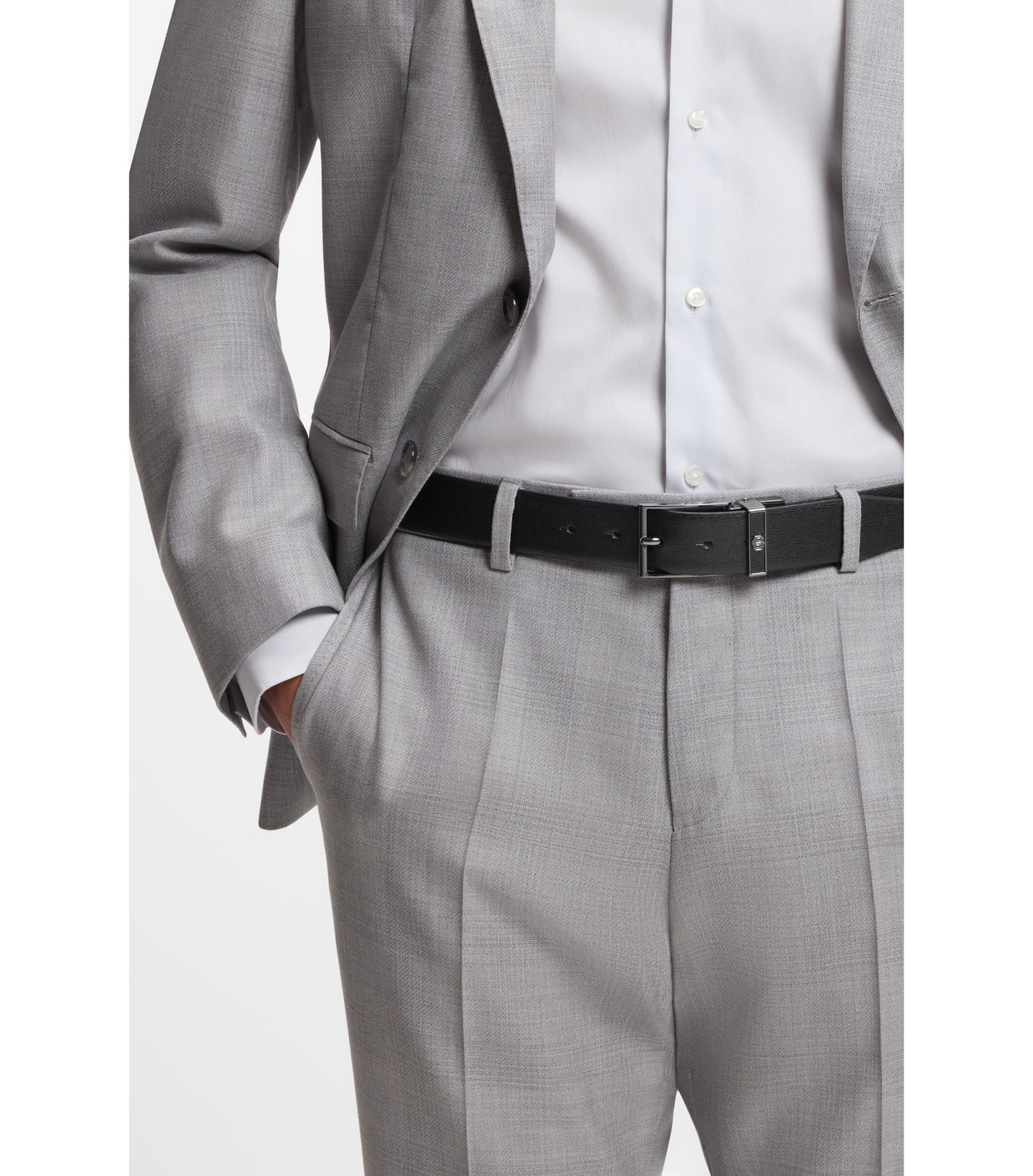 Reversible belt in Italian leather with interchangeable buckles