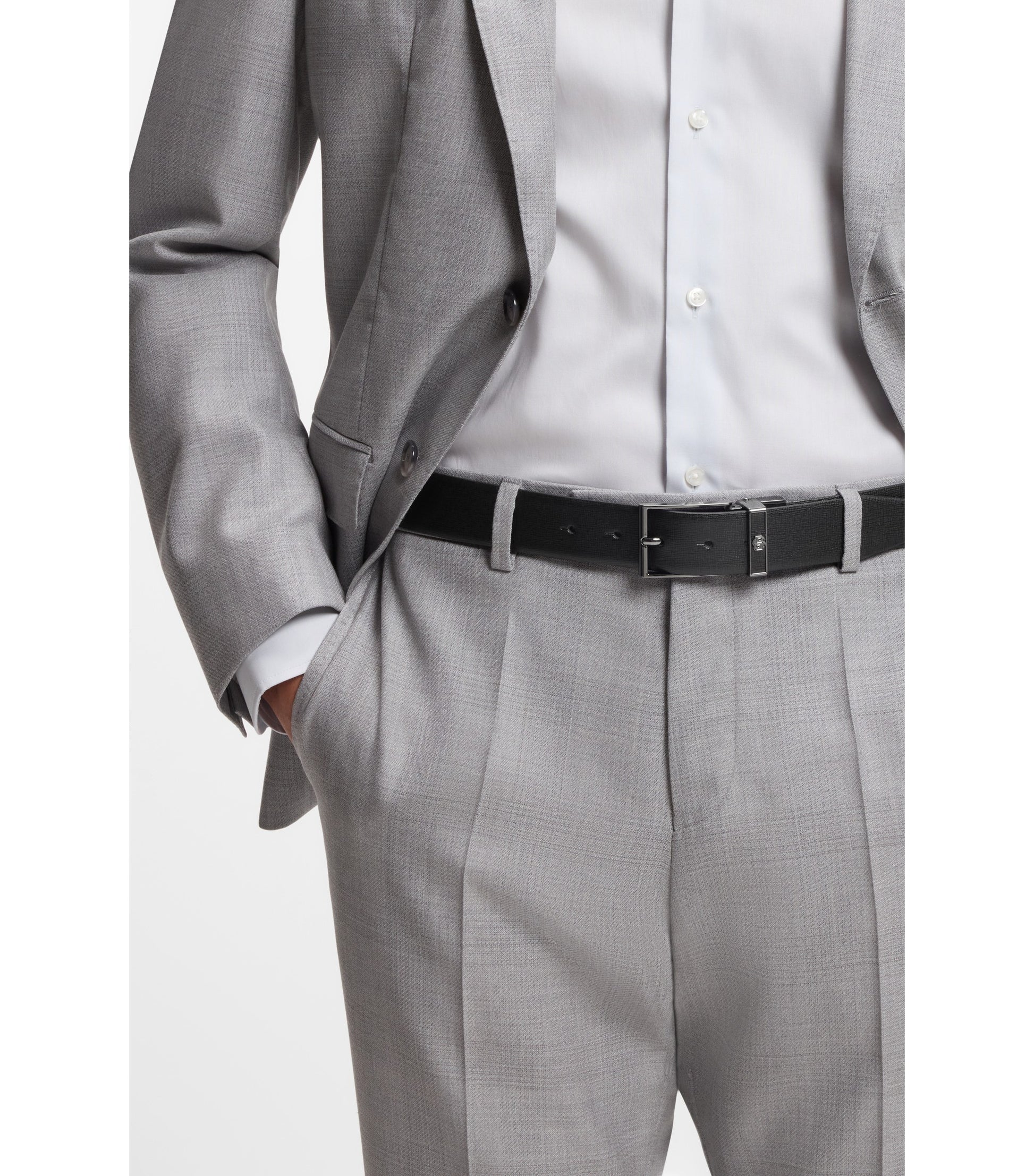 Reversible belt in Italian leather with interchangeable buckles