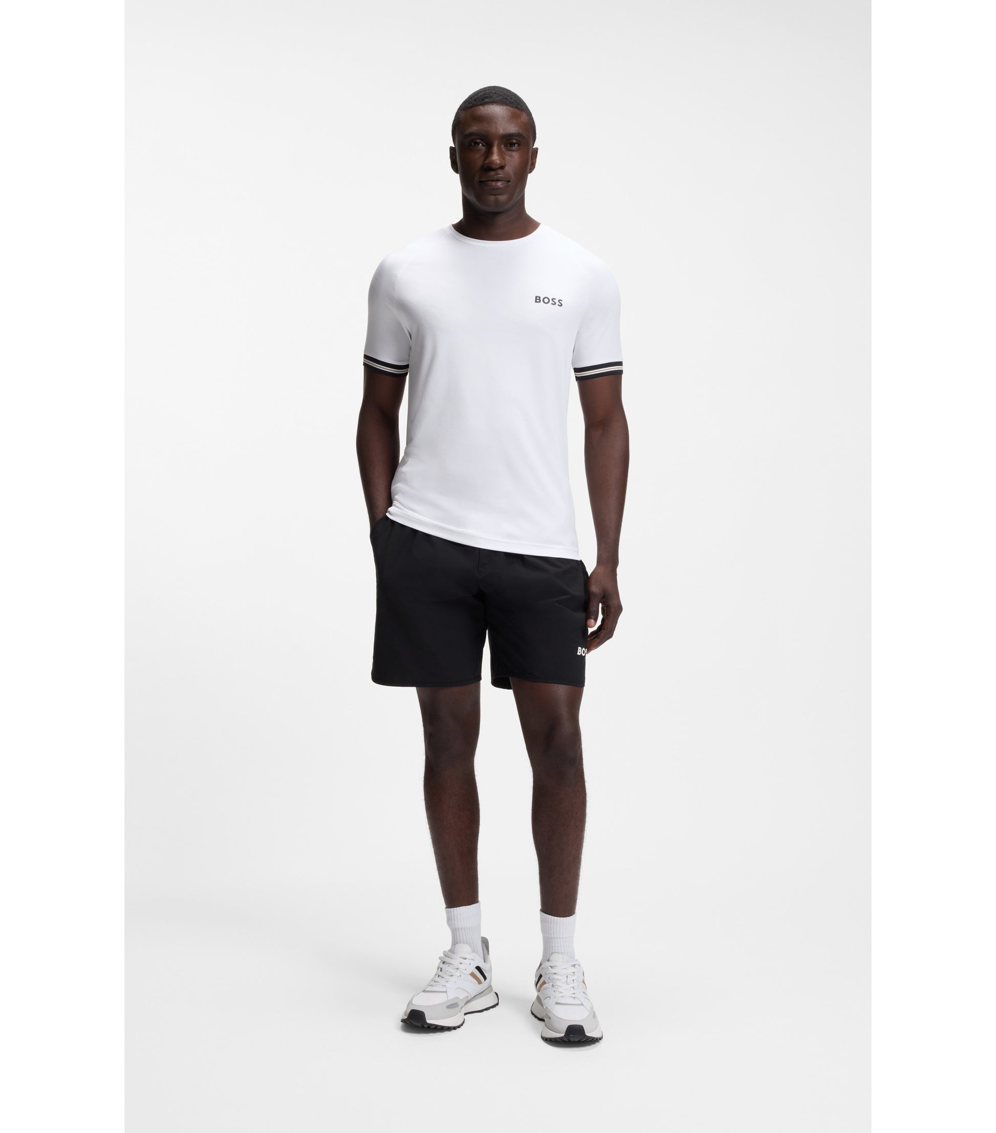 Active slim-fit T-shirt with tennis-ball embossing
