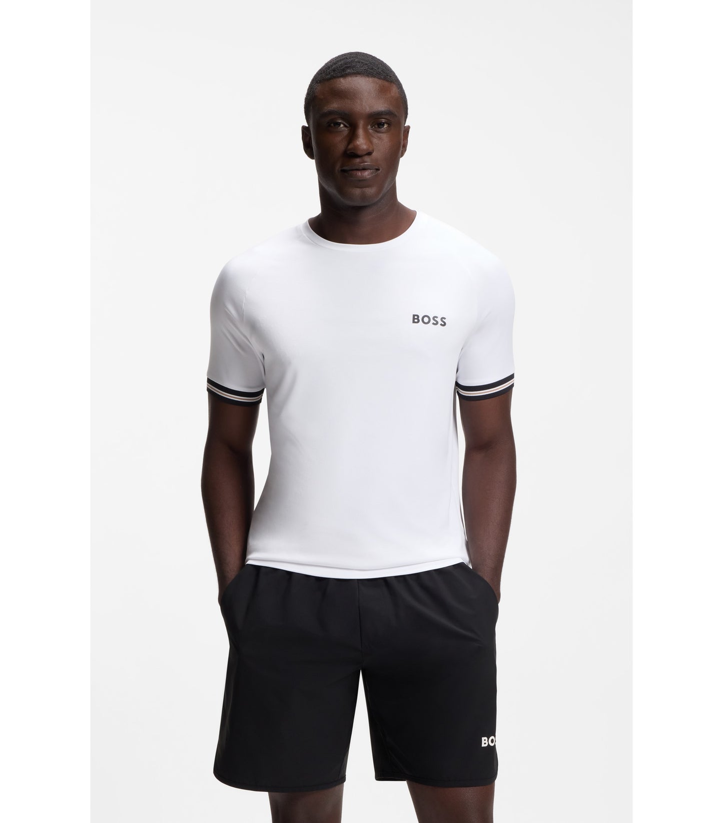 Active slim-fit T-shirt with tennis-ball embossing