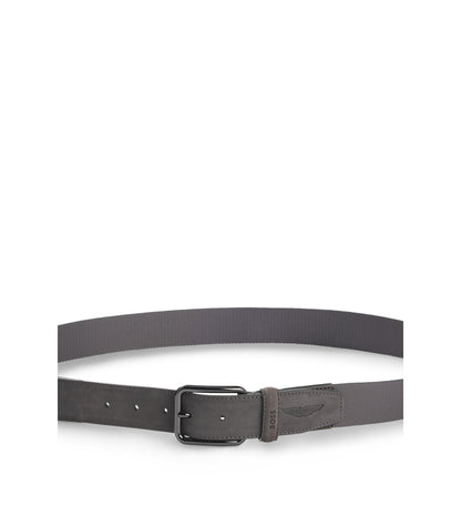 BOSS x ASTON MARTIN belt in nubuck leather with webbing
