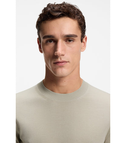 Short-sleeved knit T-shirt in merino wool