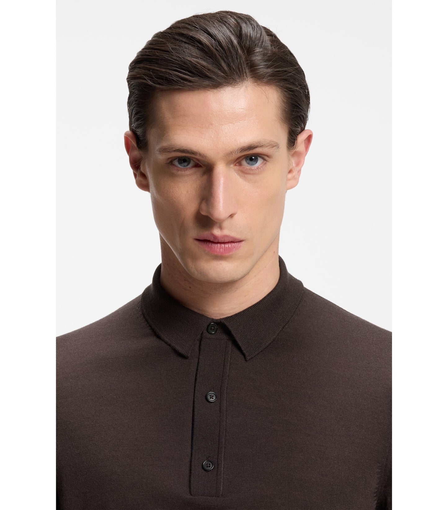 Knit polo in virgin wool 