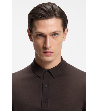 Knit polo in virgin wool 