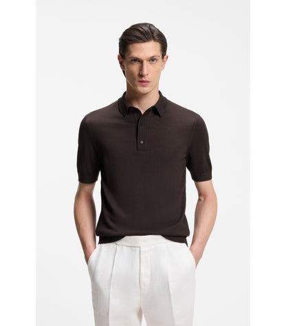 Knit polo in virgin wool 