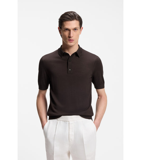 Knit polo in virgin wool 