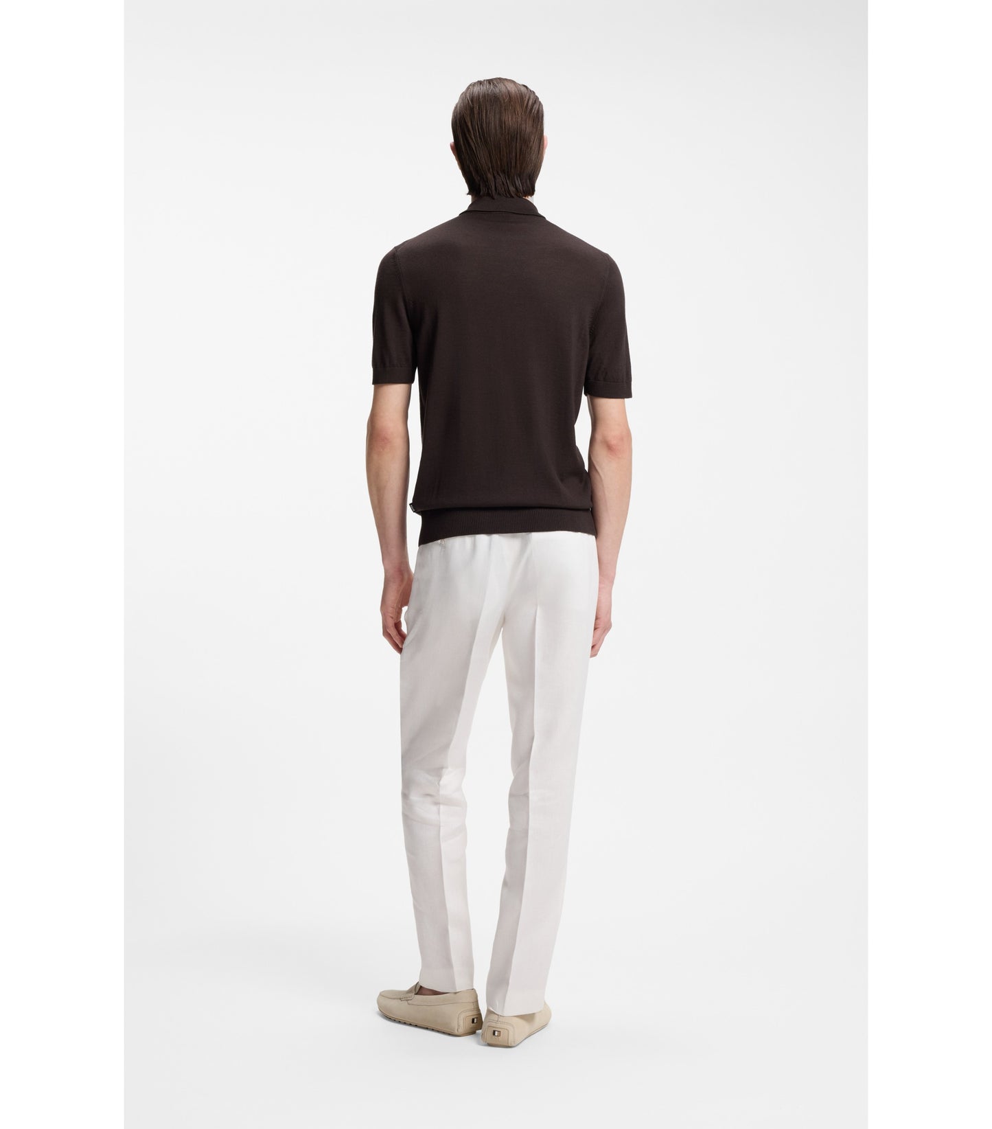 Knit polo in virgin wool 