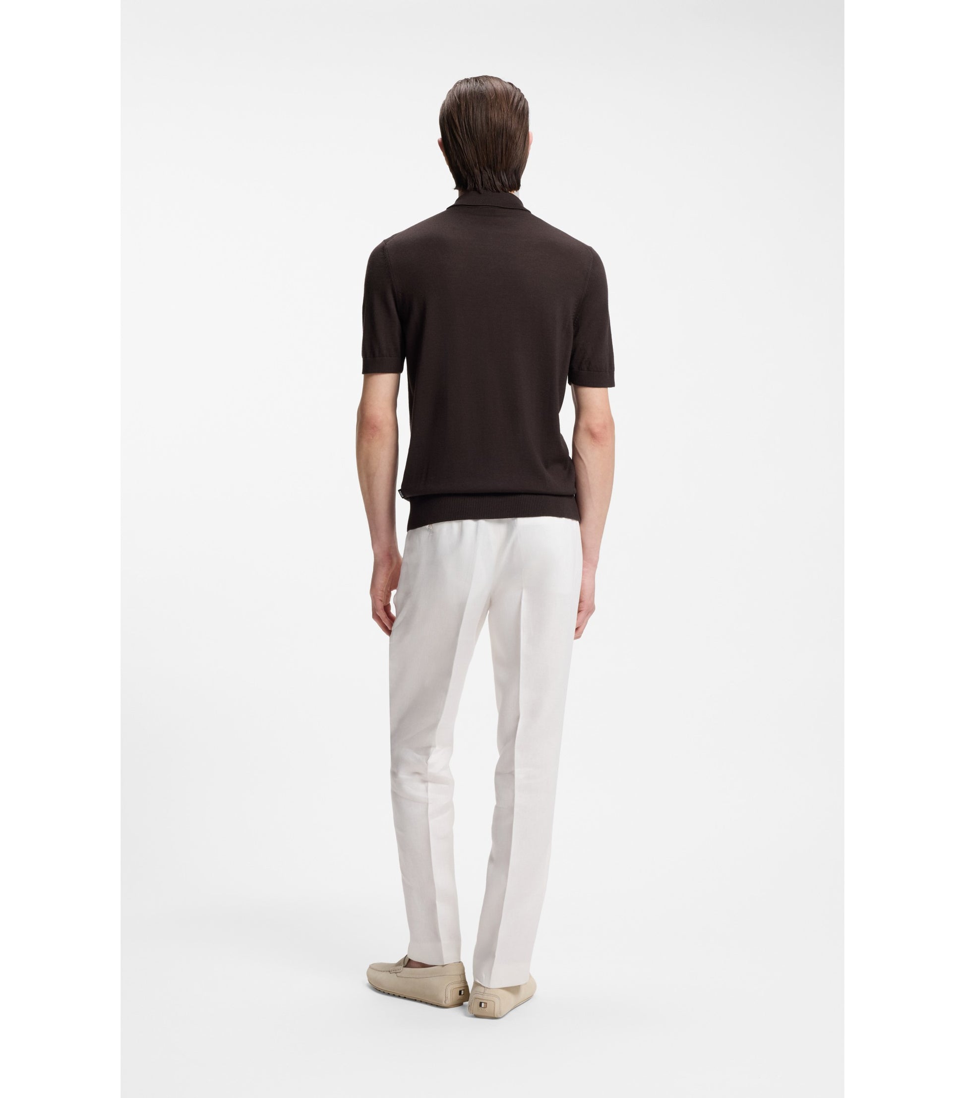 Knit polo in virgin wool 