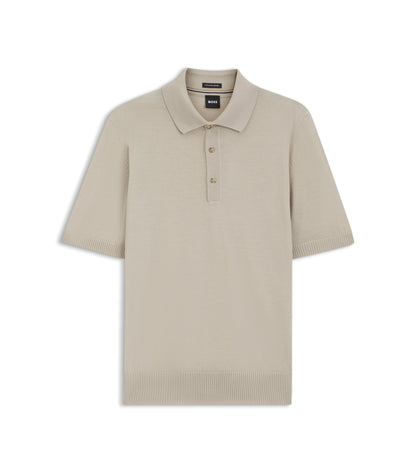 Knit polo in virgin wool 