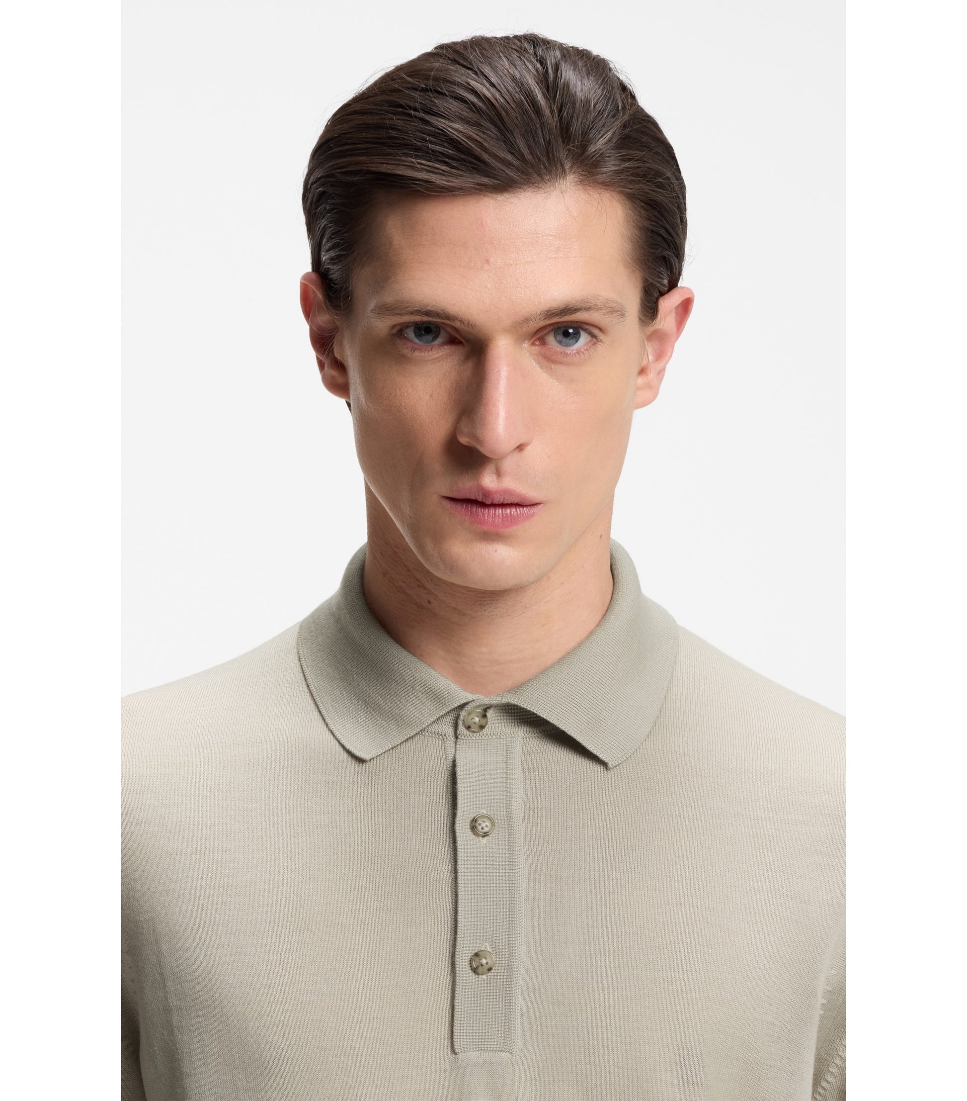 Knit polo in virgin wool 