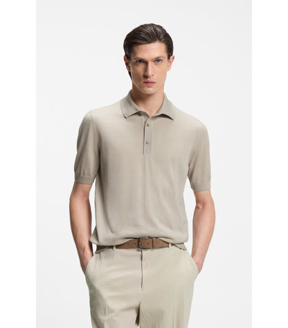 Knit polo in virgin wool 