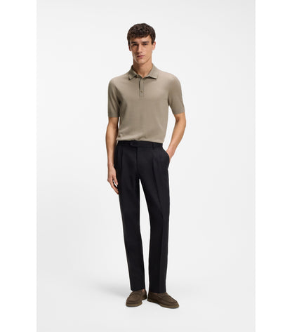 Knit polo in virgin wool 