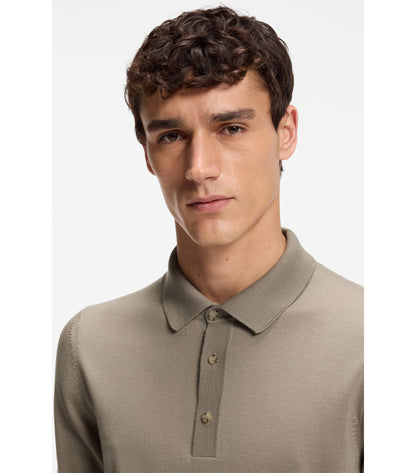 Knit polo in virgin wool 